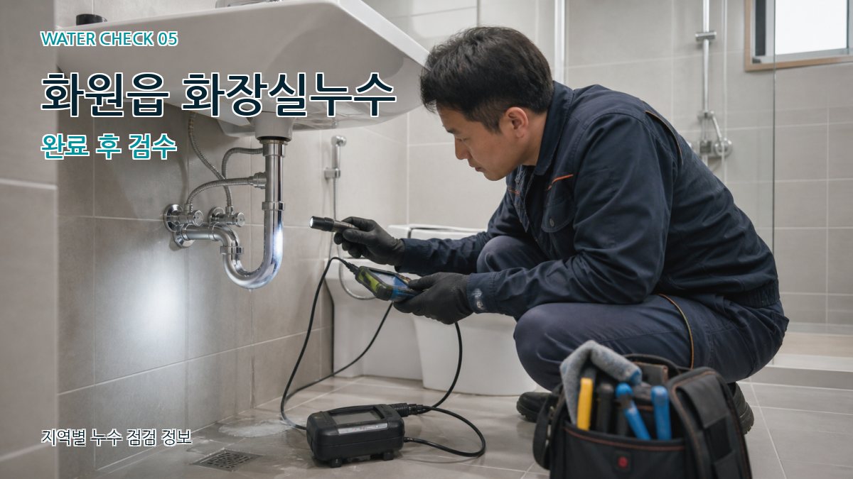 화원읍 화장실누수 완료 후 검수