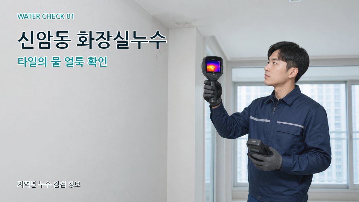 신암동 화장실누수 타일의 물 얼룩 확인
