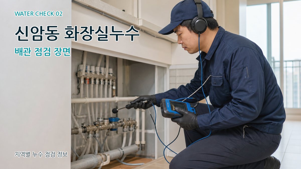 신암동 화장실누수 배관 점검 장면