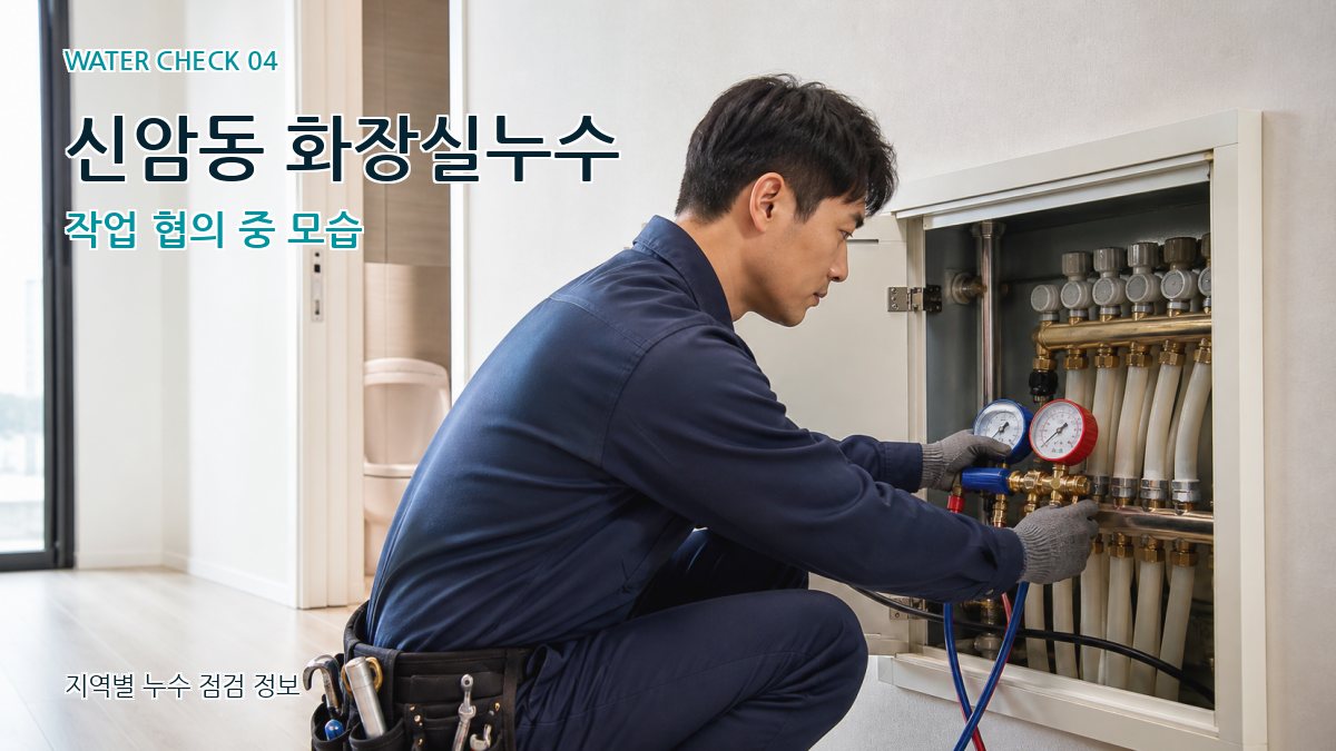 신암동 화장실누수 작업 협의 중 모습
