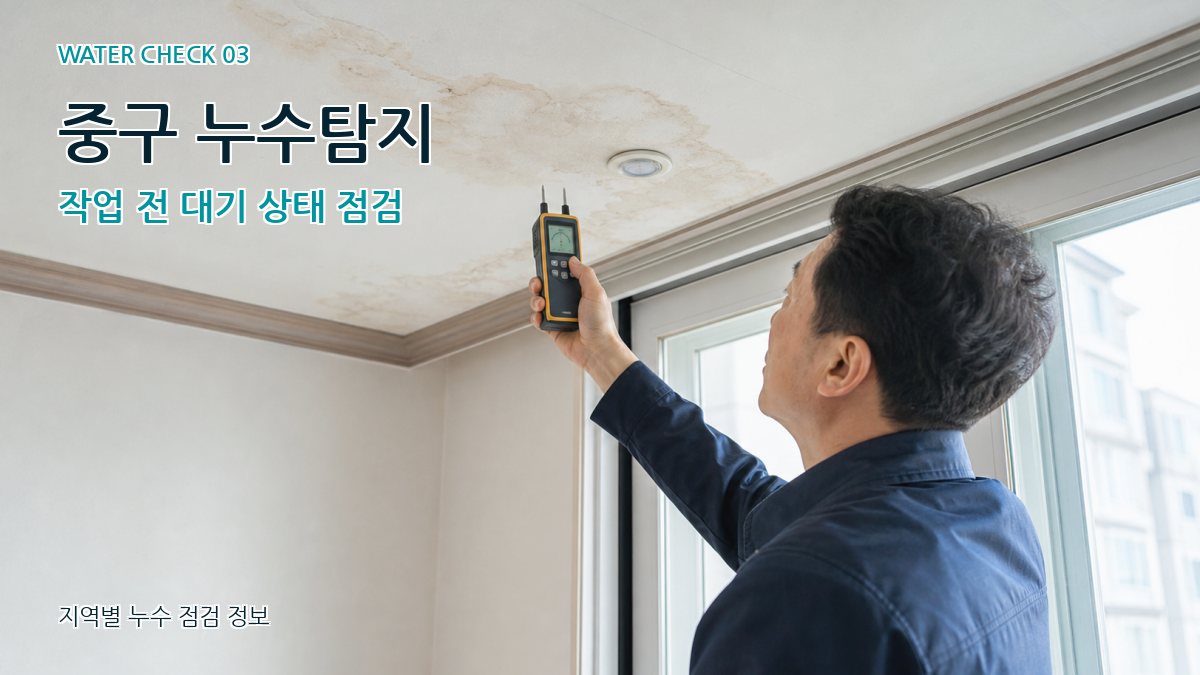 중구 천장누수 누수탐지 이미지