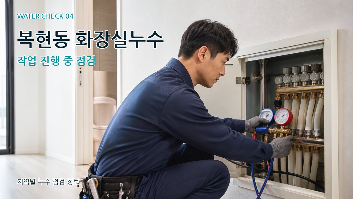 복현동 화장실누수 작업 진행 중 점검
