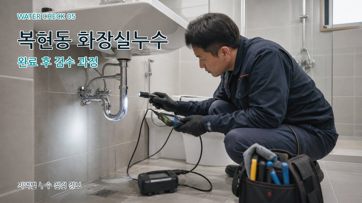 복현동 화장실누수 완료 후 검수 과정