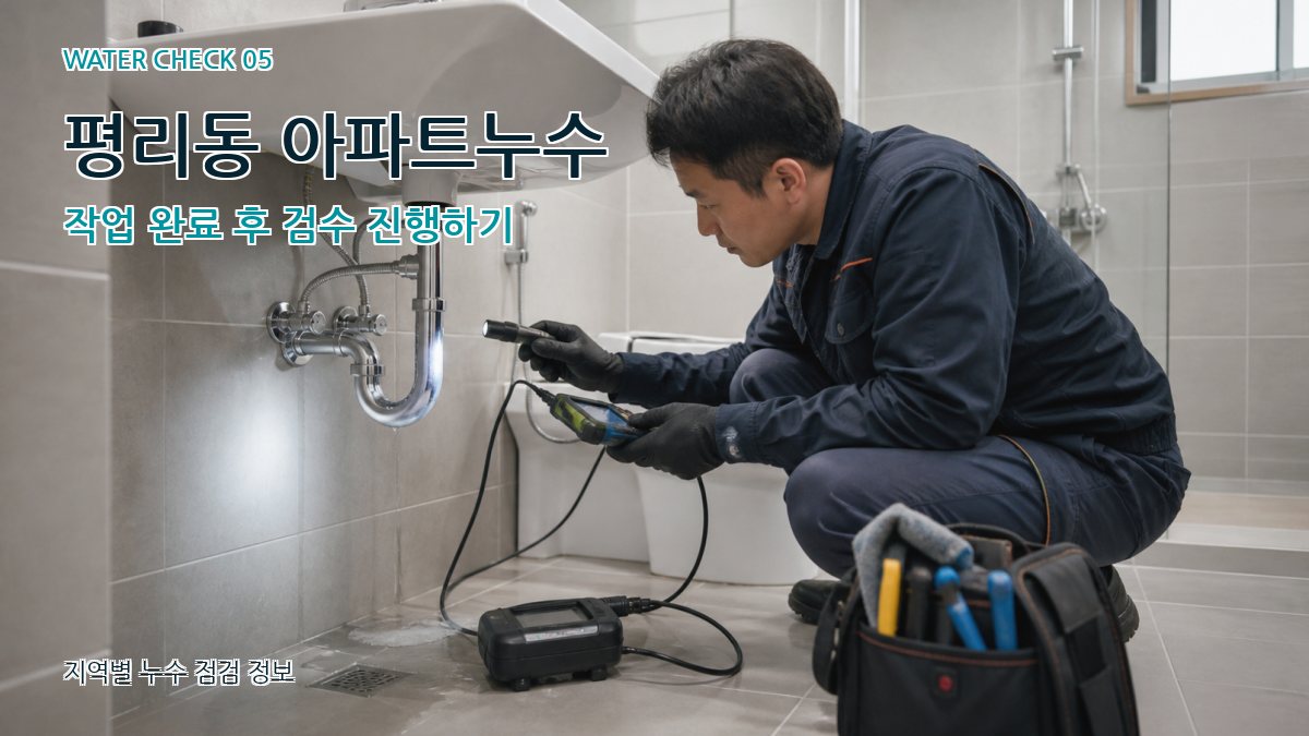 평리동 아파트누수 작업 완료 후 검수 진행하기