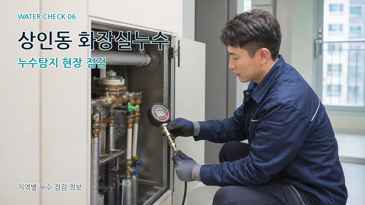 상인동 화장실누수 누수탐지 현장 점검
