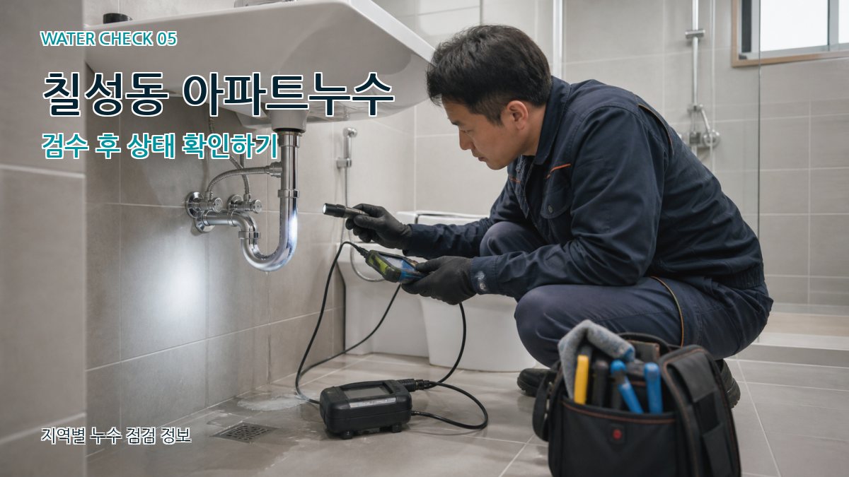 칠성동 아파트누수 검수 후 상태 확인하기