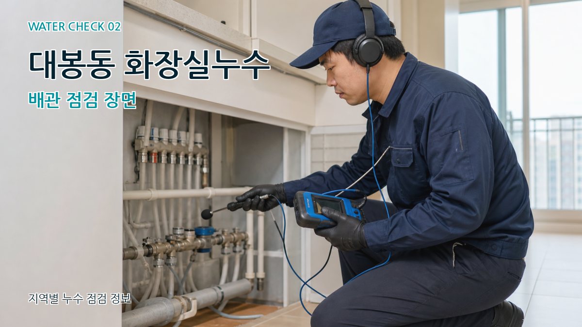 대봉동 화장실누수 배관 점검 장면