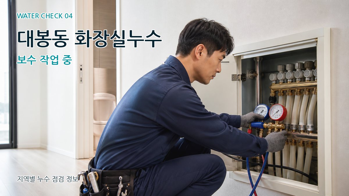 대봉동 화장실누수 보수 작업 중