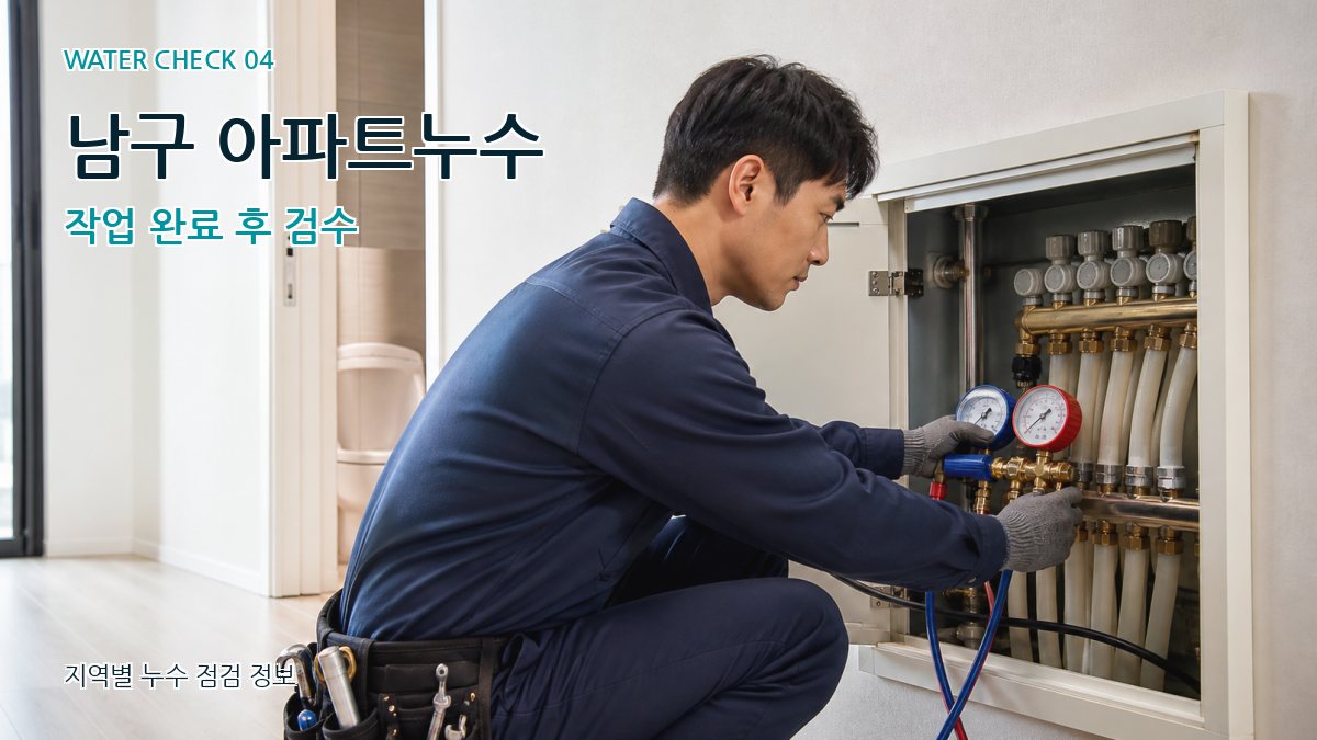 남구 아파트누수 작업 완료 후 검수