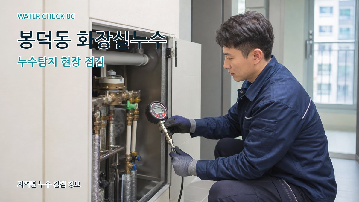 봉덕동 화장실누수 누수탐지 현장 점검