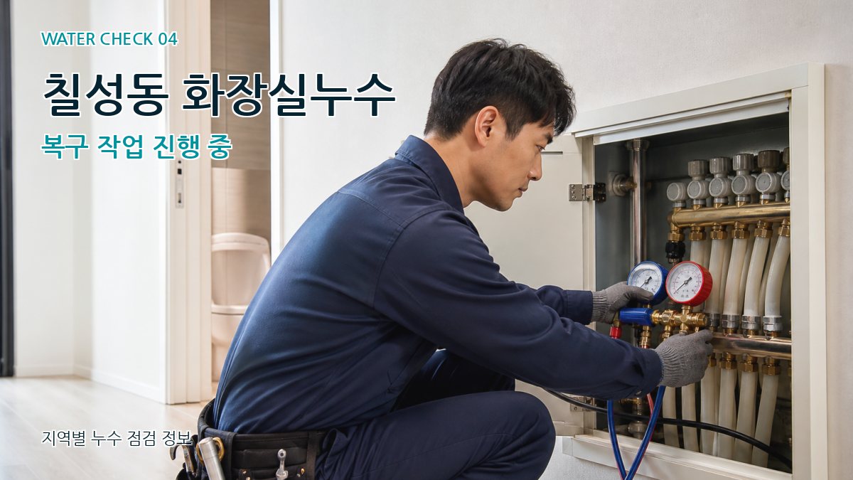 칠성동 화장실누수 복구 작업 진행 중