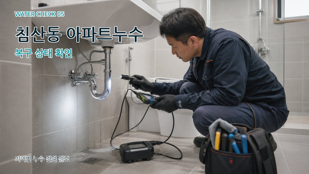 침산동 아파트누수 복구 상태 확인