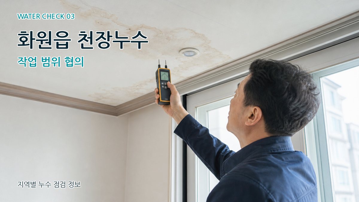 화원읍 천장누수 누수탐지 이미지