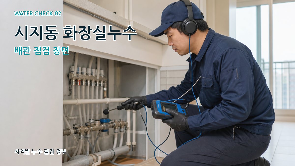 시지동 화장실누수 배관 점검 장면