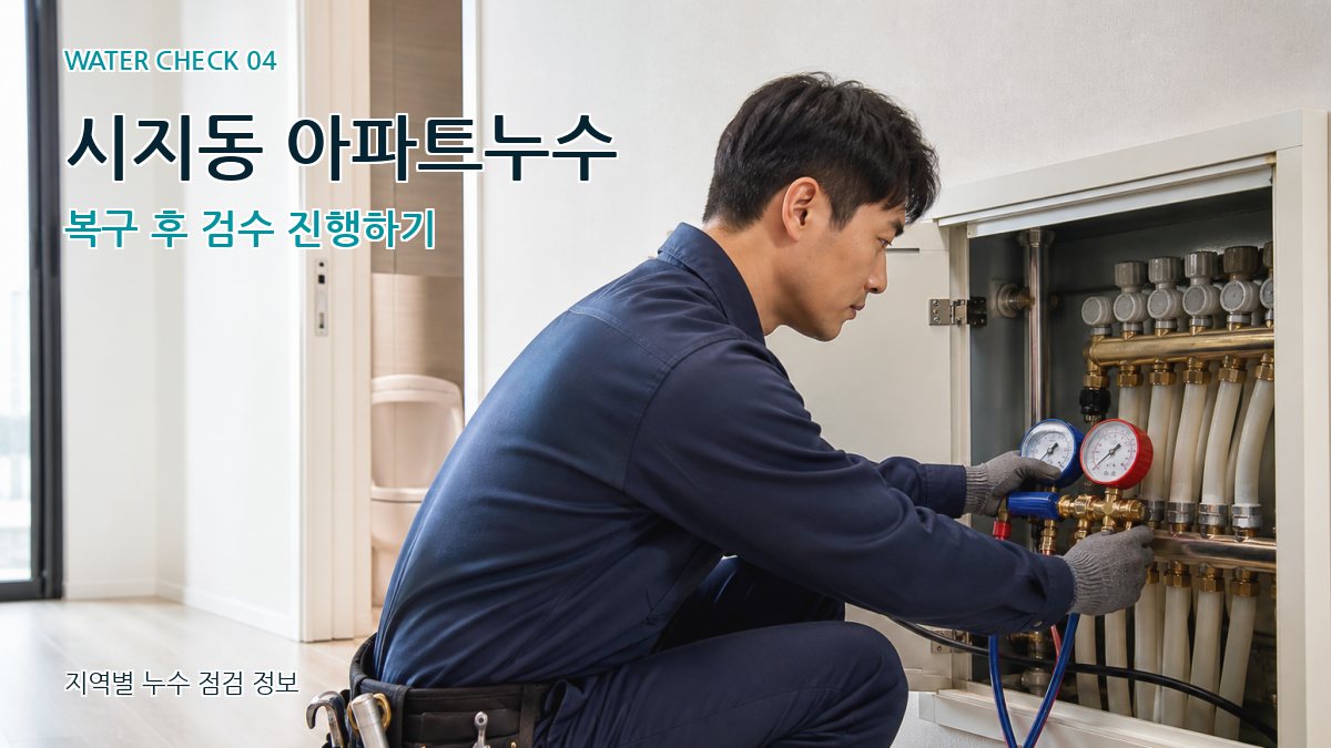 시지동 아파트누수 복구 후 검수 진행하기